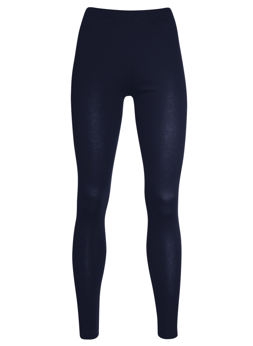 Leggings TRIGEMA "TRIGEMA Leggings aus Baumwolle/Elastan", Kinder, Gr. 128, Normalgrößen, blau (navy), 95% Baumwolle, 5% Elastan, Hosen Image