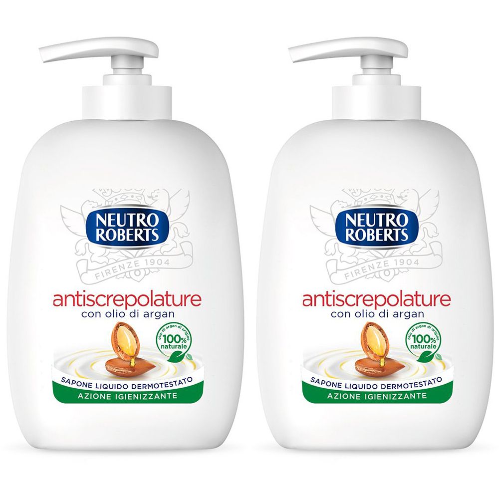 NEUTRO ROBERTS Antiscrepolature con Olio di Argan 2x200 ml Sapone liqu