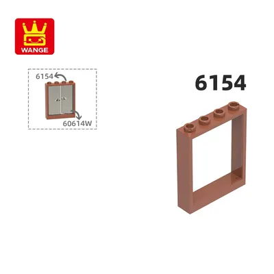 Wange 6154g/54 stücke 1x4x4 Fenster block moc Farb zubehör kompatibel mit Ziegel DIY Kinderspiel Image