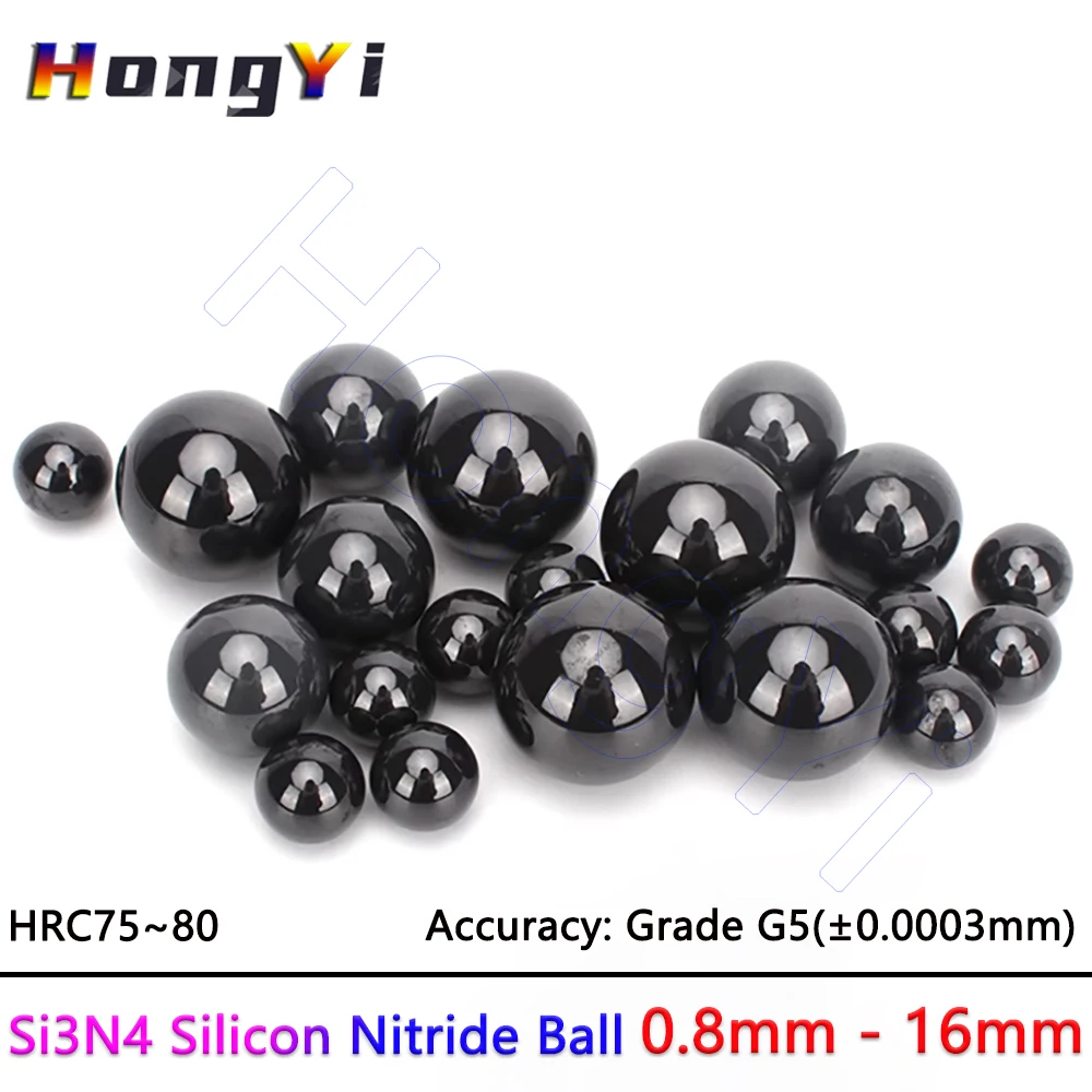Siliziumnitrid-Keramikkugeln der Güteklasse G5 Si3N4, Durchmesser 0,8, 1,2, 1,5, 1,5, 1,58, 1,984, 2 2,381 2,5 2,778 3 mm bis 16 mm, beständig bis 1200 ℃ Image