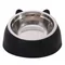Rostfreie Katzen schalen rutsch feste Basis Haustiere Welpen Katzen Futter trinken Wasser Feeder Nackenschutz schale Haustier Schüssel 200ml 15 Grad gekippt