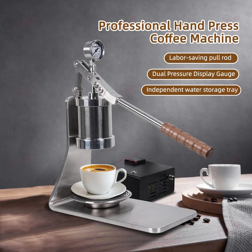 ITOP IT-HPEN-SN Hebel-Espressomaschine, 304 Edelstahl, Hohlraumkapazität 100 ml, Druck 1–16 Bar, 160 W, PID-Heizung