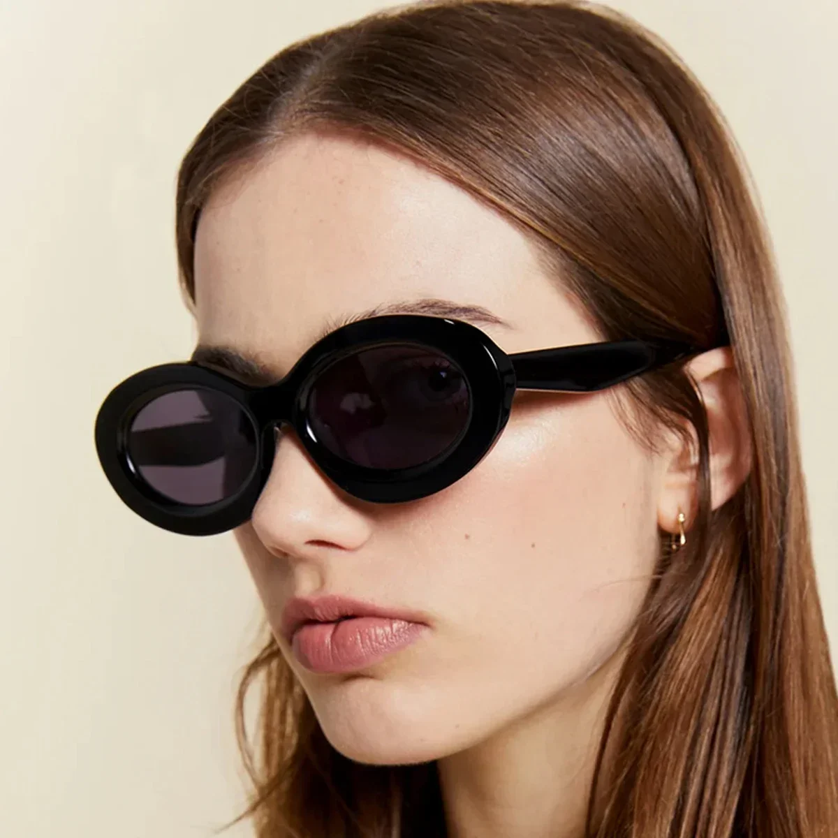 Kurt Cobain Brille Ovale Sonnenbrille Damen Brille Trendy Hot Vintage Retro Sonnenbrille Damen UV400 Gafas De Sol Image