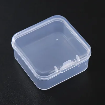 4,5 cm quadratische Mini transparente Kunststoff box Schwimm nasen clip Ohr stöpsel Aufbewahrung koffer Image