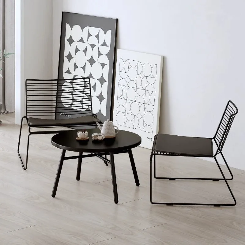 Outdoor Einfaches Café Balkon Freizeit Eisen Innenhof Garten Open-Air Milk Tea Shop Outdoor Tisch und Stuhl Kombinationsmöbel Image