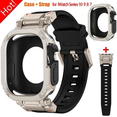 TPU-Gehäuse + Armband für Apple Watch Ultra 2 1, Gummischlaufenband, 49 mm, Silikonarmband für Image