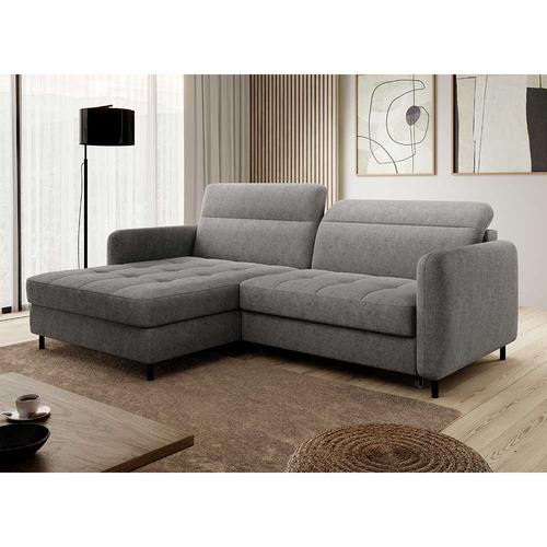 Schlafsofa Ecksofa in Grau aus Webstoff