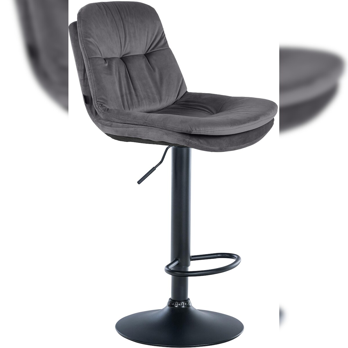 CLP Barhocker Laurel Samt dunkelgrau/Metall matt schwarz Image