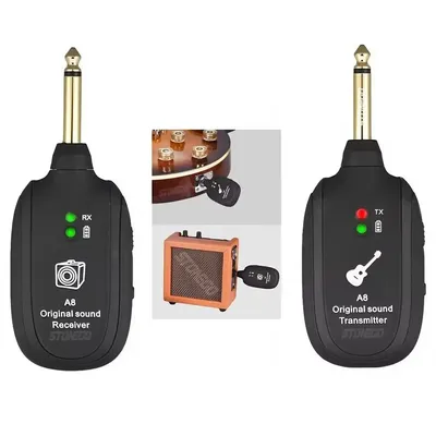 1 Set UHF Guitar Transmitter&Receiver A8 USB Wireless Guitar Receiver Musical Durable Wireless Guitar Adapter Wireless Guitar