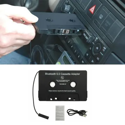 Car Bluetooth 5.0 Tape Cassette Adapter with Microphone 6H Music Time 168H Standby Smartphone