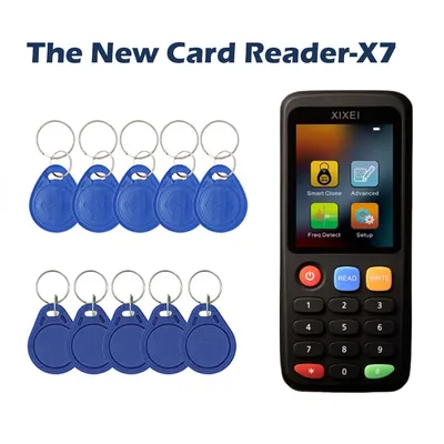 X7 Smart Chip Card Writer RFID Token Programmer 125Khz T5577 Badge Clone Copier IC ID Card Reader