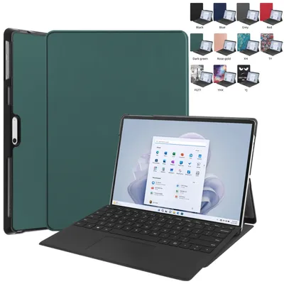 Case for Microsoft Surface Pro 11 10 9 2024 13 inch Flip Stand Hard PC Back PU Leather Tablet Cover