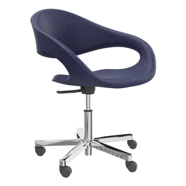 fm Büromöbel Drehsessel »ELAN« Weichbodenrollen blau, 66 cm