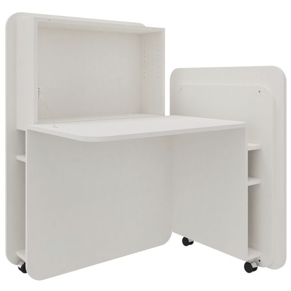 fm Büromöbel Sekretär »FLATup« rechts öffnend diamantweiß weiß, 107x126x91 cm