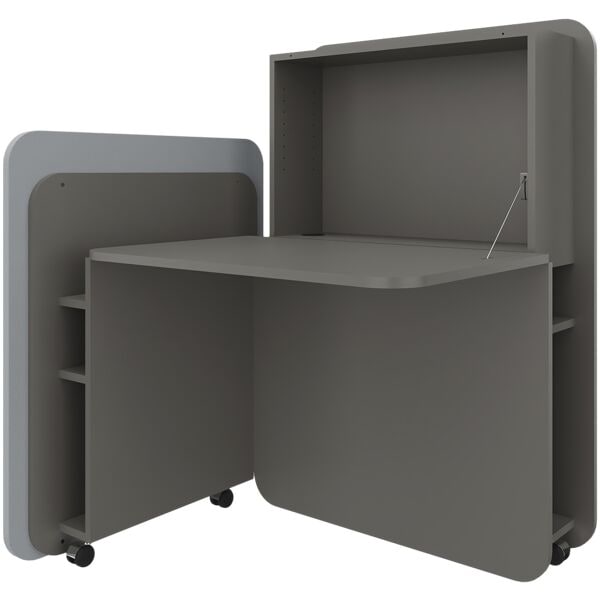 fm Büromöbel Sekretär »FLATup« links öffnend basaltfarben blau, 107x126x91 cm