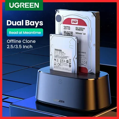 UGREEN HDD Docking Station SATA to USB 3.0 Adapter for 2.5 3.5 SSD Disk Case HDD Box Dock Hard Drive