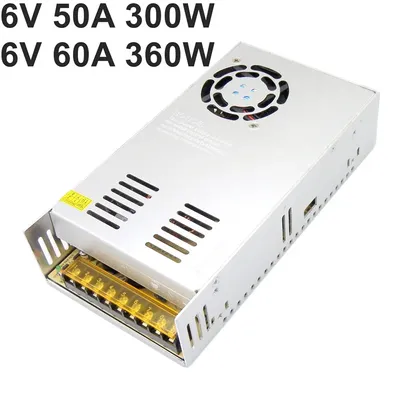 DC 6V 50A 60A Regulated Switching Power Supply 300W 360W AC/DC Voltage Transformer AC 110V 220V