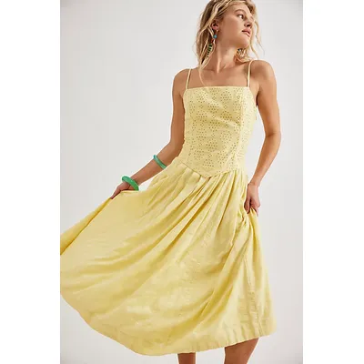 Salvador Midi at Free People in Sunny Shine, Size: Large