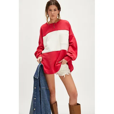 Strawberry Sweatshirt at Free People in Strawberry Combo, Size: XS