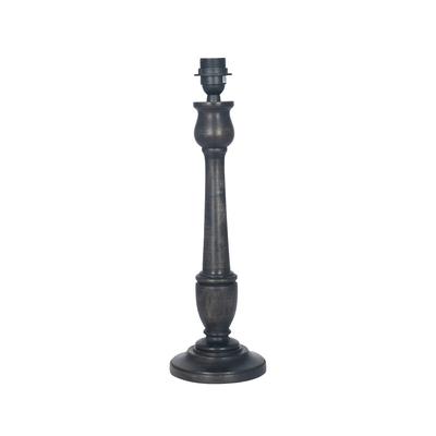 Antique Black Candlestick Wood Table Lamp Base