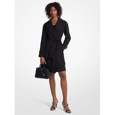 Michael Kors Draped Woven Trench Coat Black M