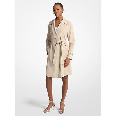 Michael Kors Draped Woven Trench Coat Natural S