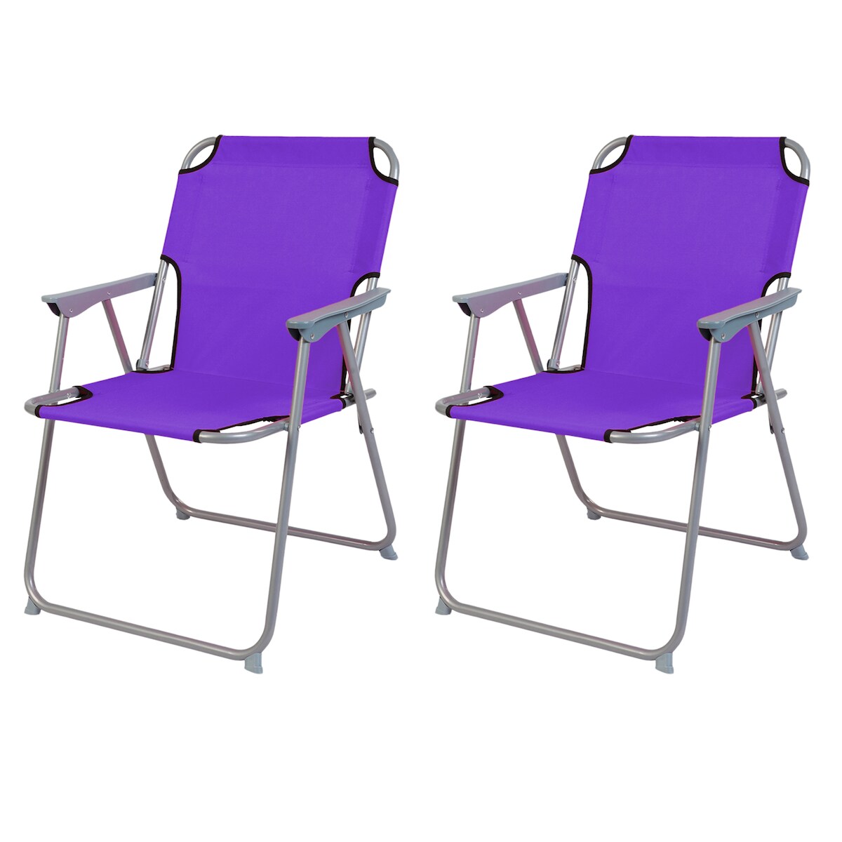 2 Stück Campingstuhl Stoff Oxfort Metall Lila Image