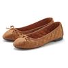Ballerina LASCANA "Slipper, Schlüpfschuh", Damen, Gr. 39, braun (cognacfarben), Obermaterial: 100% Lederimitat. Futter: 100% Textilmaterial. Decksohle: 100% Textilmaterial. Laufsohle: 100% Synthetik, unifarben, feminin, Schuhe, mit...