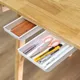 1 pz bianco autoadesivo cassetto portaoggetti scatola trucco matita vassoio scrivania nascosta sotto il supporto autoadesivo sotto il cassetto scatola di immagazzinaggio nuovo