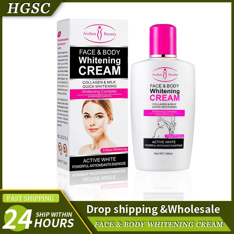 Lotion pour le corps blanchissante hydratante peau foncée blanchiment collagène lait visage crème pour le corps soins de la peau corps jambe bras éclaircissant lisse