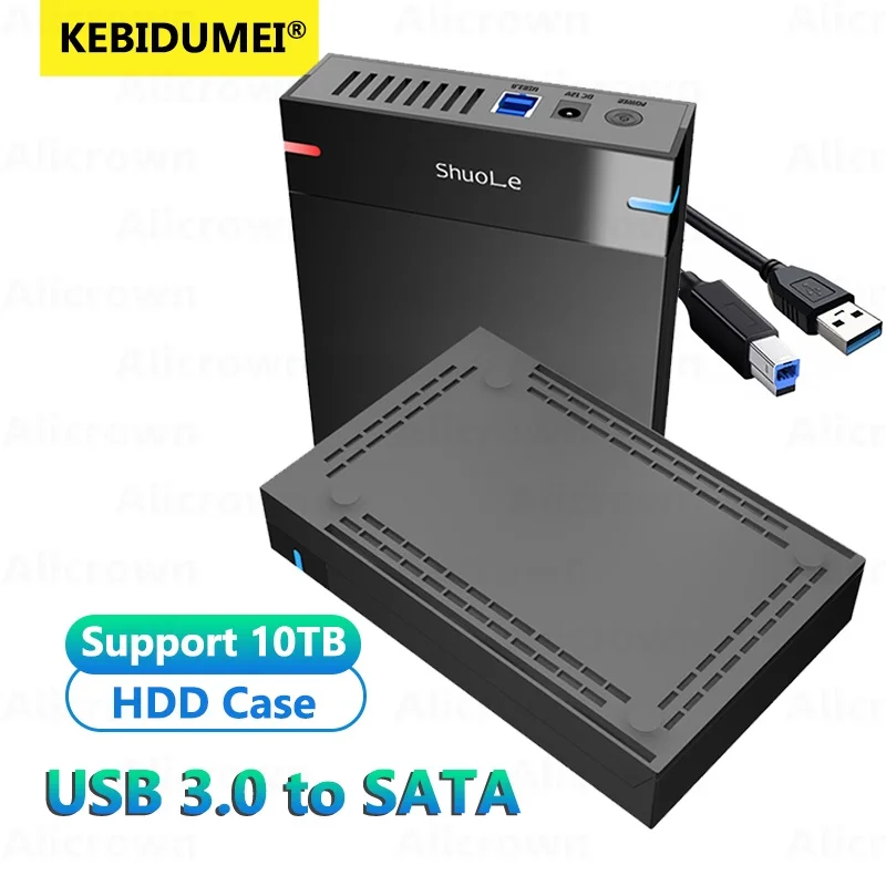 Boîtier HDD 3.5 2.5 SATA vers USB 3.0, adaptateur, boîtier de disque dur externe, lecteur pour disque dur 5Gbps 10 to, boîtier HD 3.5 HDD pour PC