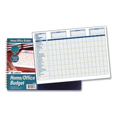 Adams Business Forms Home/Office Weekly/Monthly Budget Book, Two-Page Spread: 15 Columns, Royal Blue Cover, 7 x 10 Sheets, 32 Sheets/Book (ABFAFR31) E