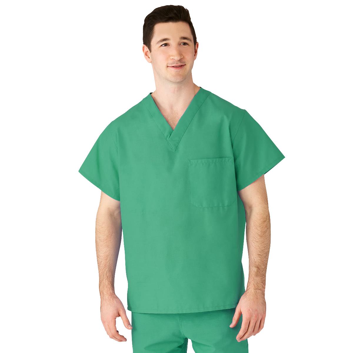 AngelStat Unisex Reversible V-Neck Scrub Top with 2 Pockets, Jade, Size 4XL, Angelica Color Code, 1 EA (M610NTJ4XL-CA) Each Medline