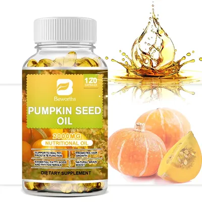 BEWORTHS Pumpkin Seed Oil Capsules for Brain Boost Prostate Urinary Function &Cardiovascular Health