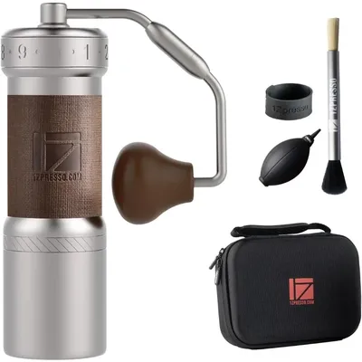 Manual Coffee Grinder Silver with Carrying Case, Assembly Consistency Grind Stainless Steel Conical