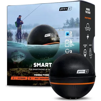 PRO+ 2 Sonar Fish Finder - Portable Fish Finder and Depth Finder for Kayaks, Boats and Ice Fishing