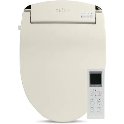 Elongated Bidet Toilet Seat, Beige, Endless Warm Water, Bowl Mist, LED Light, Quiet Operation,