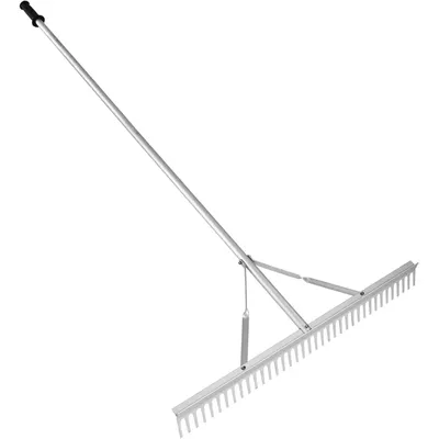 Landscape Rake, 36" Head Aluminum Landscape Rake, Lake Weed Rake with 75" Long Handle, for Loosening
