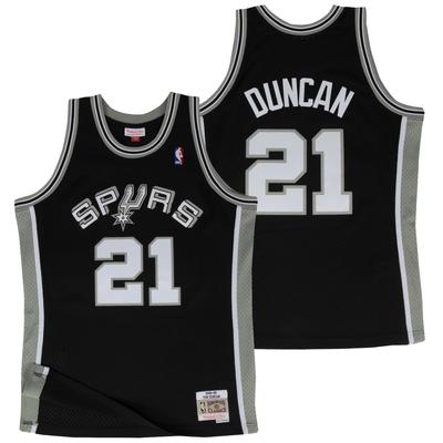 San Antonio Spurs Tim Duncan Hardwood Classics Road Swingman Trikot von Mitchell & Ness - Herren Image
