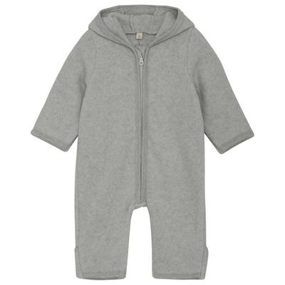 Huttelihut - Kid's Pram Suit Bear Ears Cot. Fleece - Overall Gr 92 grau Image