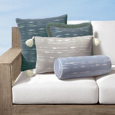 Nora Painted Stripe Indoor/Outdoor Pillow - Dune, 13