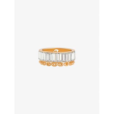 Michael Kors Cubic Zirconia Double Layered Ring Gold 6