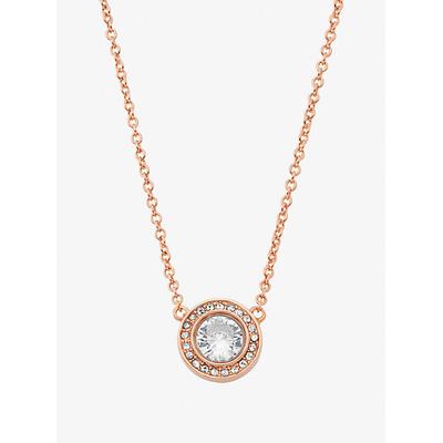 Michael Kors Pavé Halo Necklace Rose Gold One Size