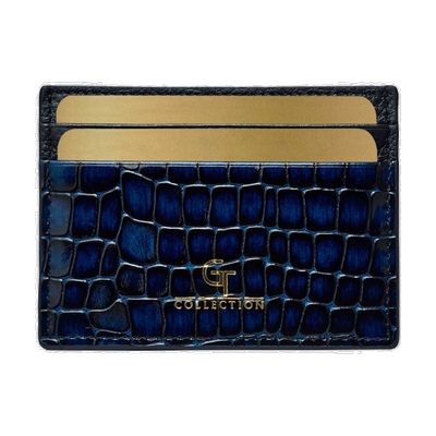 GT Collection Kreditkartenetui Crocodile Print blue Blau Herren Image