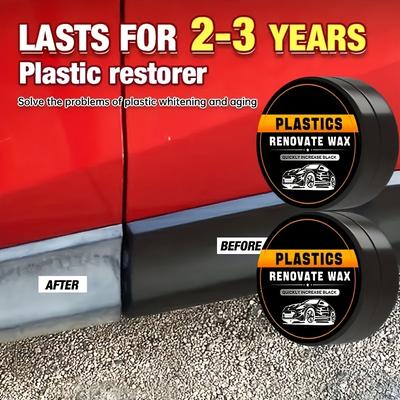 TEMU Car Plastic Restorer Wax, 2-3 Years Long-, Repair & For Tires & Lights, Black Interior & Dashboard Maintenance, Formula Image