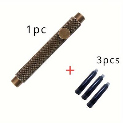 TEMU Vintage Brass Mini Pen: Student Writing, Calligraphy, Business & More! Image