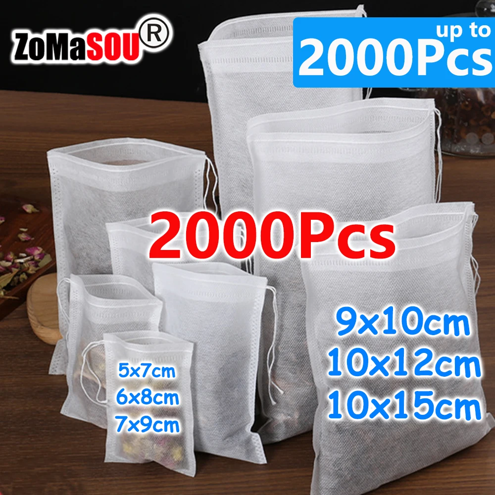 2000-100 pezzi sacchetti filtro per tè usa e getta sigillanti infusore bustine di tè sacchetti vuoti per erba tè sfuso filtro caffè cucina