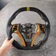 Refit Volante in pelle in fibra di carbonio per Nissan Qashqai Altima Sylphy Tiida X-Trail Juke Leaf