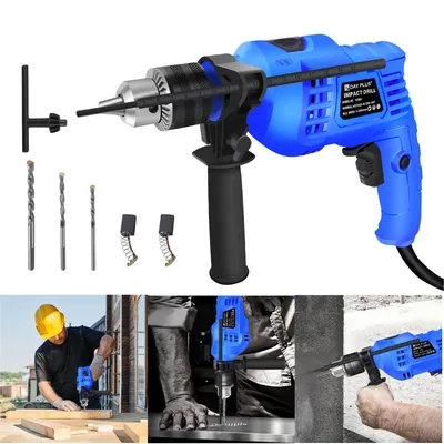 Electric Corded Impact Drill 850W ,Hammer Drill ,Variable Speed 0-3000 RPM, with Rotating Handle ,for Home, Garden and DIY