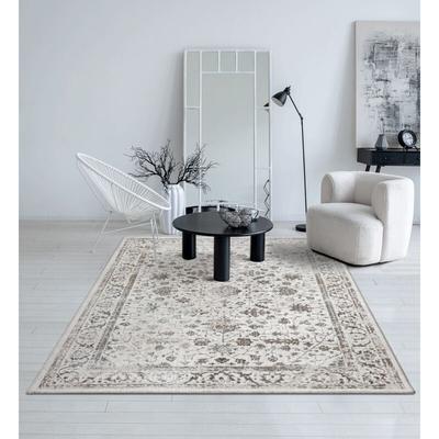 the carpet Mila moderner Teppich Wohnzimmer, elegant glänzender Kurzflor, Creme, 080 x 150 cm Image